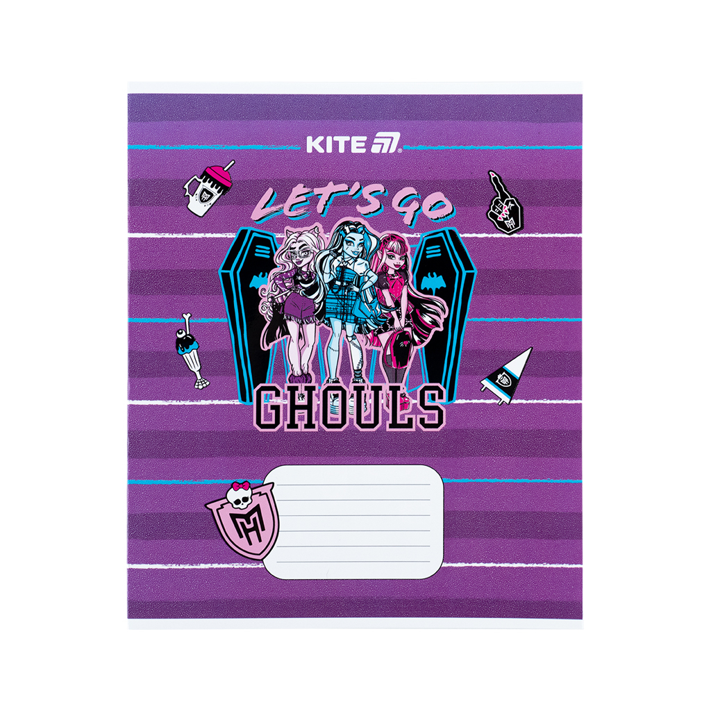 Зошит Kite Monster High, 12 аркушів, коса лінія (MH25-235) - зображення 4