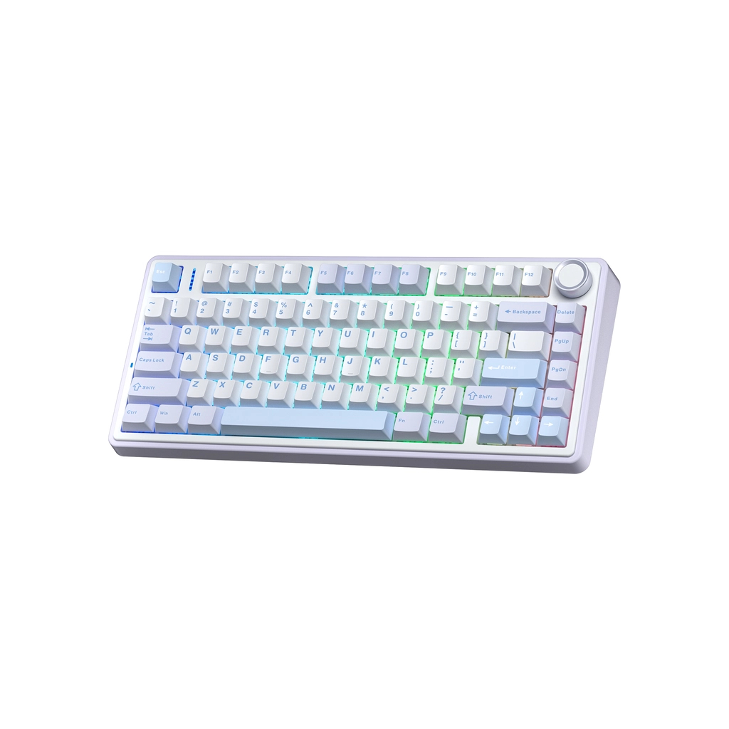 Клавіатура Aula F75 Gasket Greywood V3 switch Hot-Swap PBT Wireless/Bluetooth/USB Blue (6948391208633) - зображення 3