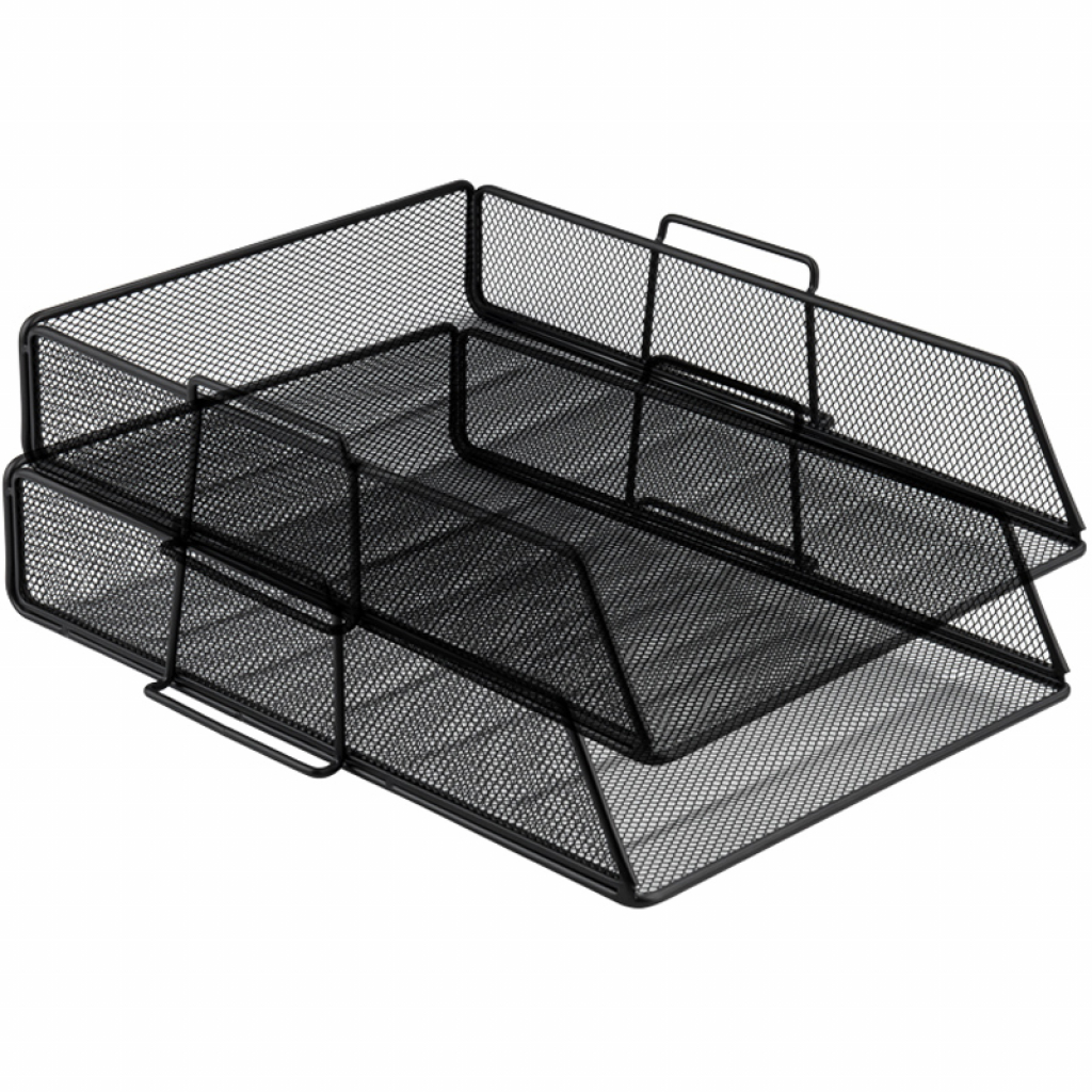 Лоток для паперів Axent горизонтальний 80x280x340мм металевий, Чорний (2123-01-A) - изображение 2