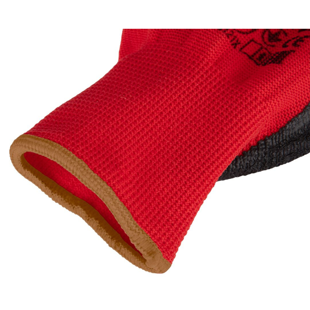 Захисні рукавиці Neo Tools комплект 12шт, поліестер з латексним покриттям, р.9, червоно-чорний (97-645-9) - изображение 6