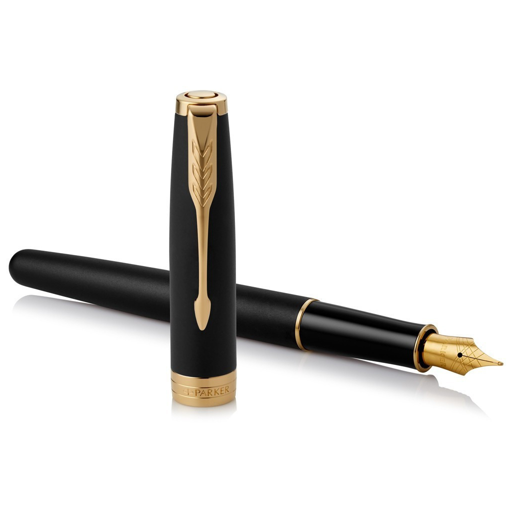 Ручка пір'яна Parker SONNET 17 Matte Black Lacquer GT FP F + блокнот Parker + подар.упаковка GIFT24 (84 811b24) - изображение 2