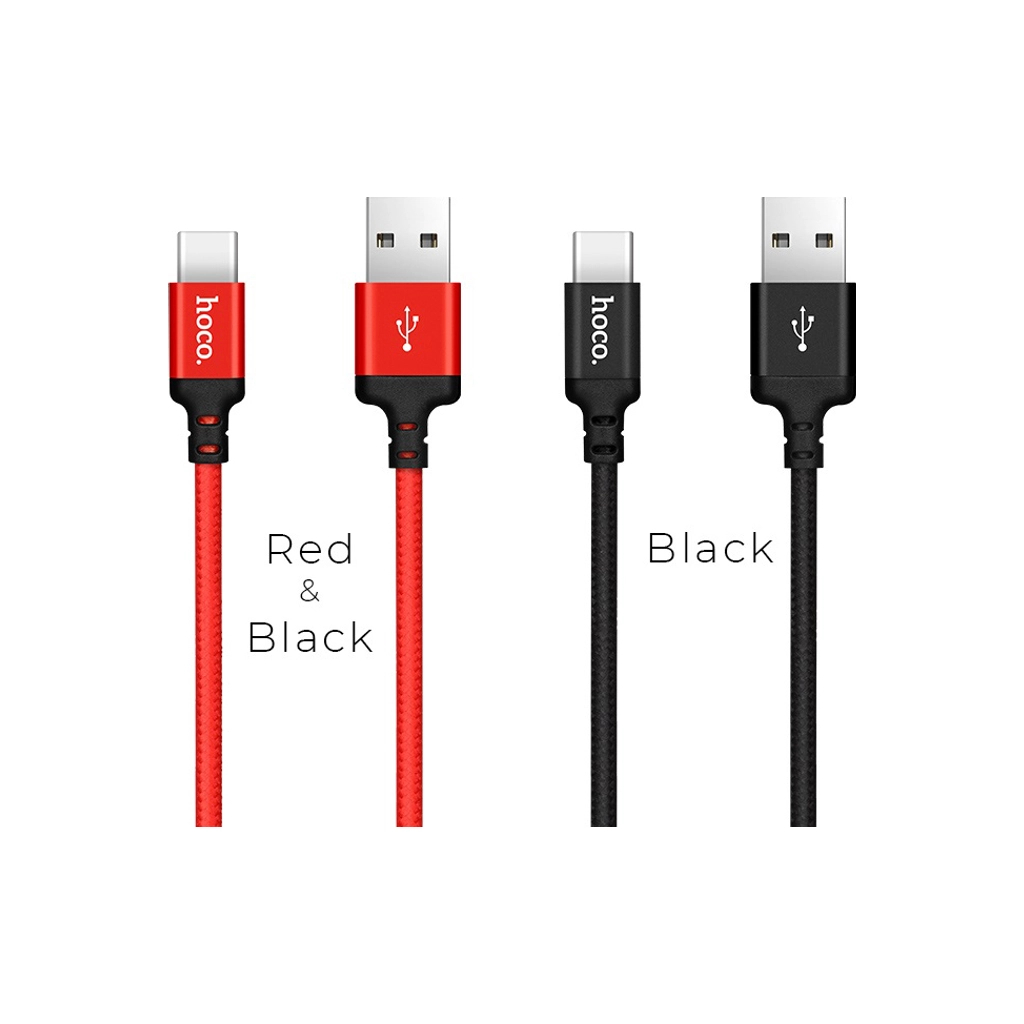 Дата кабель USB 2.0 AM to USB-C 1.0m 3A nylon black HOCO (6957531062868) - зображення 4