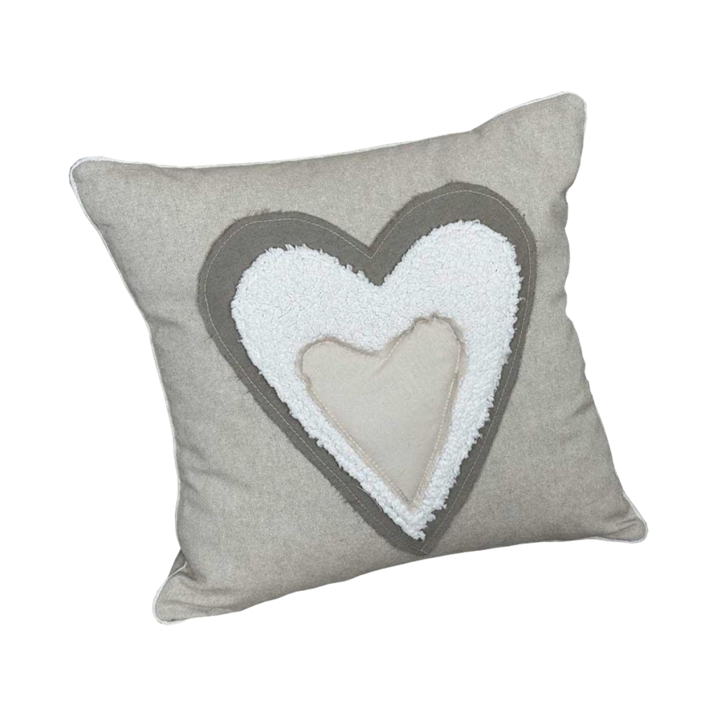 Подушка Прованс декоративна Серденько трикольорове 45х45 см (033342) - зображення 1