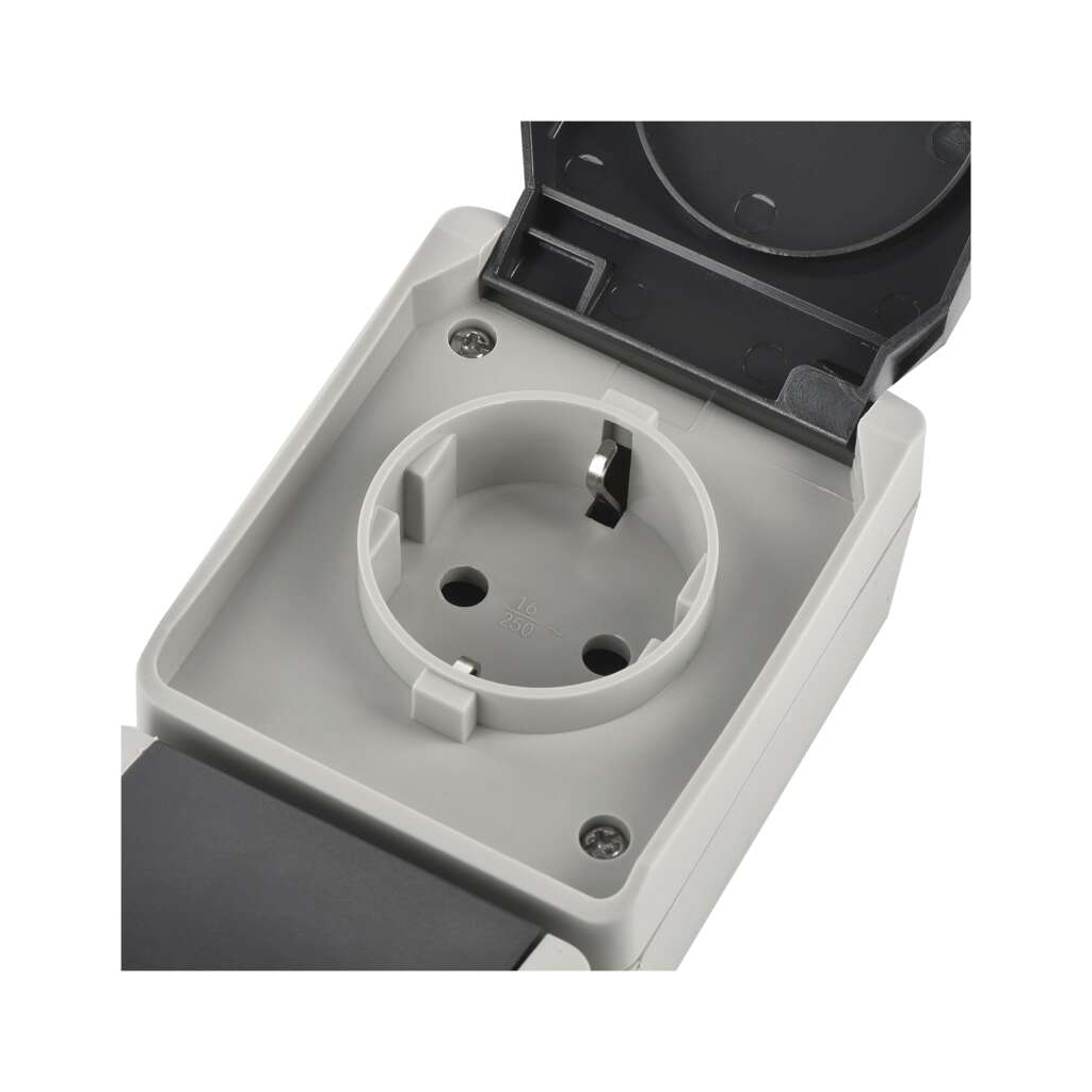 Розетка EMOS вертикальна зовнішня IP44 Сіро-чорна (A1396.3) - picture 6
