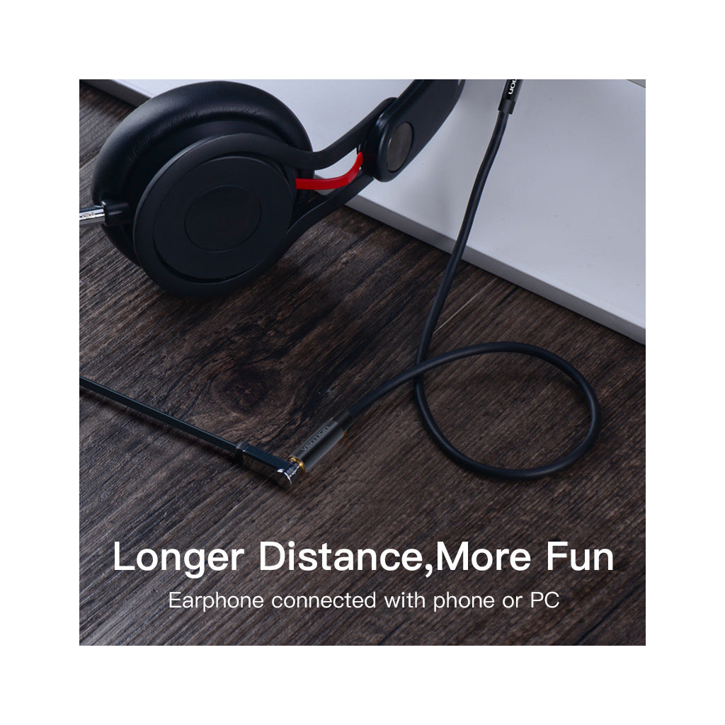 Кабель мультимедійний 3.5mm M to 3.5mm F 0.5m black Vention (BHBBD) - изображение 7