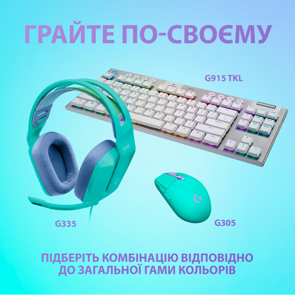 Навушники Logitech G335 Wired Gaming Mint (981-001024) - зображення 8