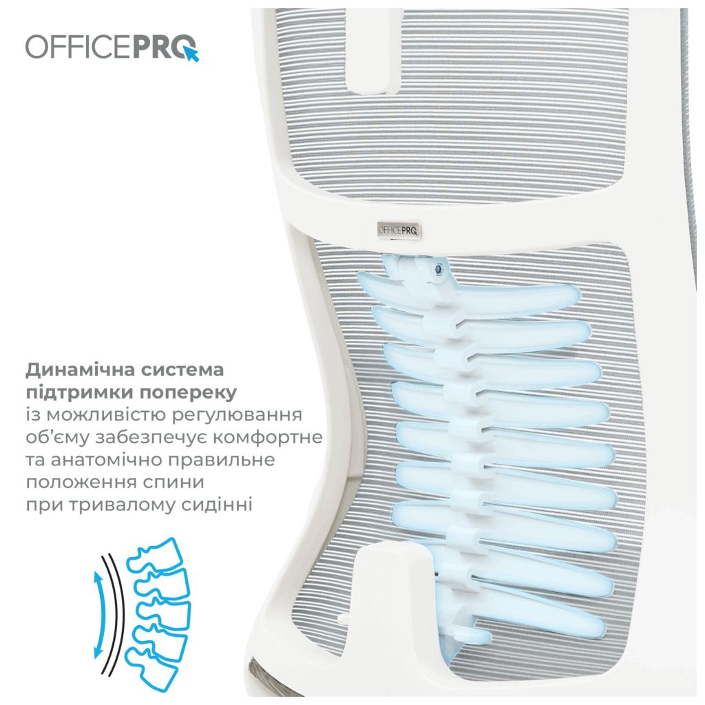 Офісне крісло OfficePro Balance OC620-W-LG-LG (OC620-W-LG-LG) - зображення 4