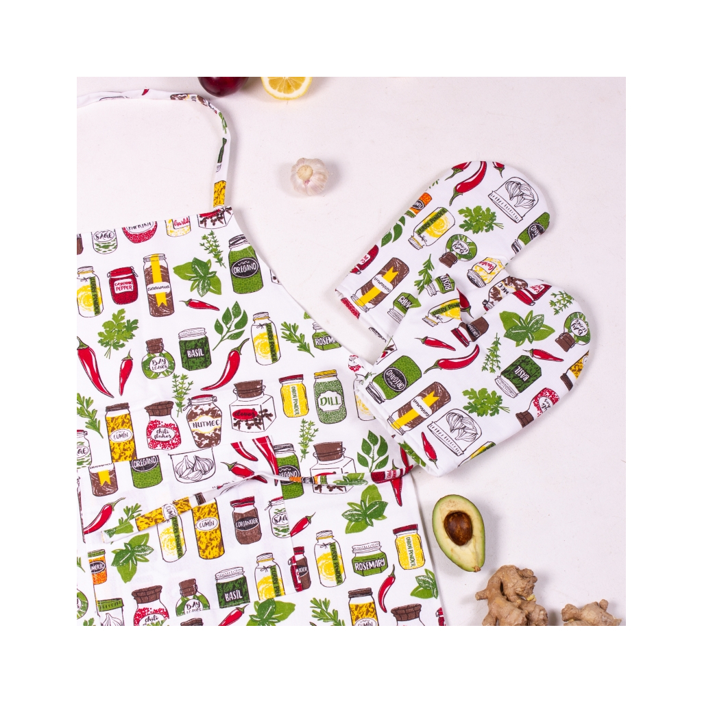 Фартух MirSon Набір №212 - Spices дві прихватки + дві рукавички-прихватки + фартух (2200006754244) - изображение 3