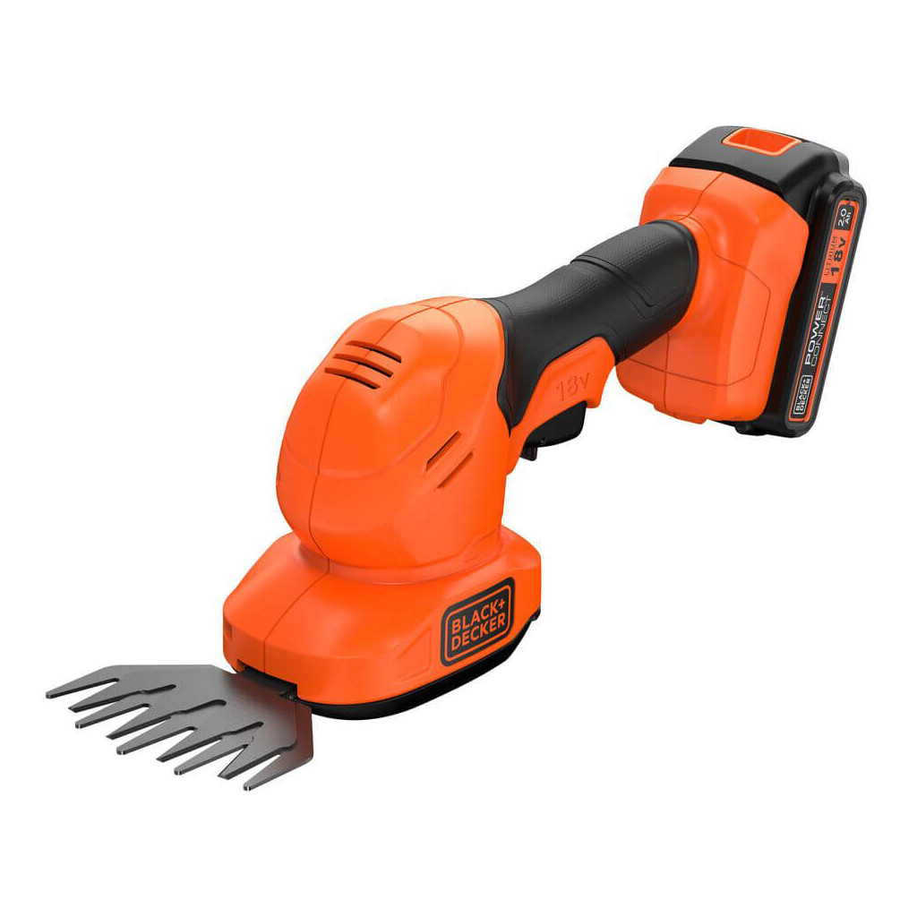 Кущоріз Black&Decker 18 В, 2Ah, насадки- 20 см/8 мм, 10 см/18 мм, (BCSS18D1) - зображення 2