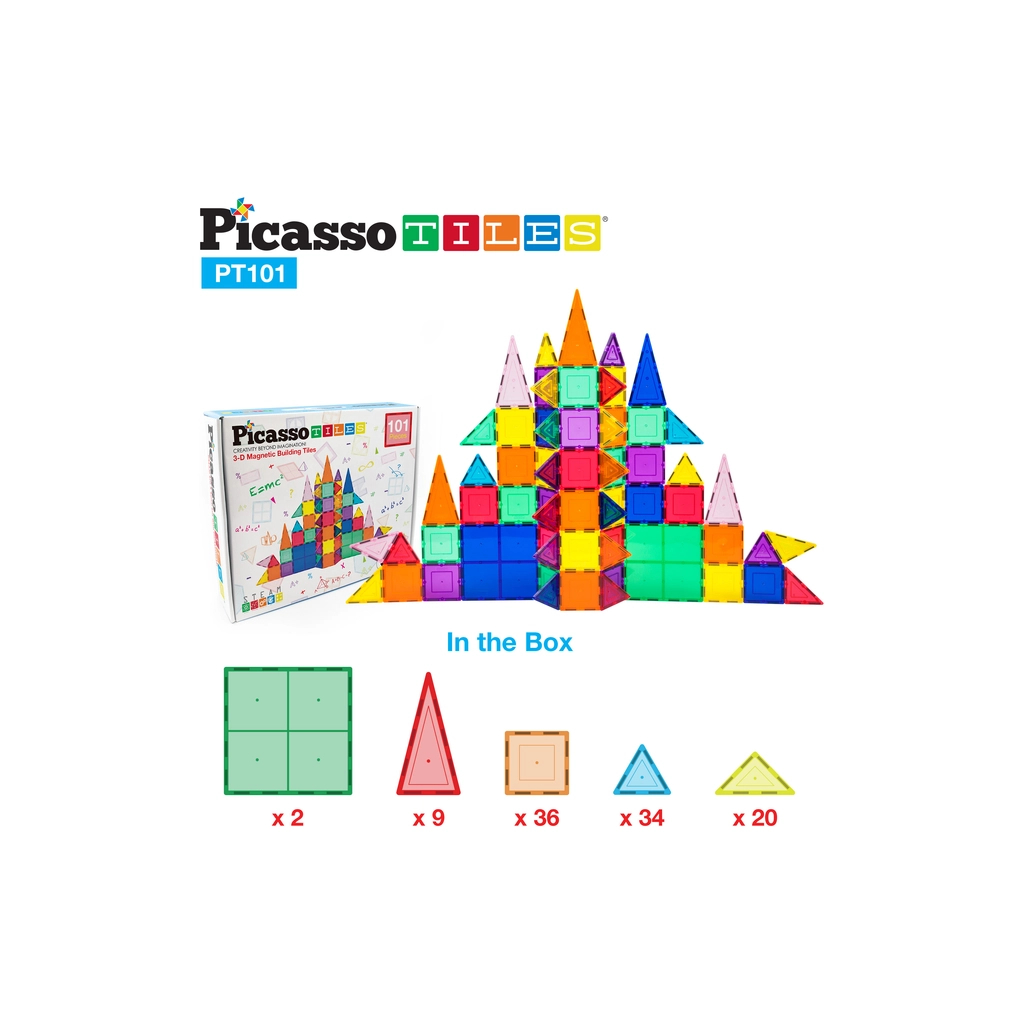 Конструктор Picasso магнітний Tiles Magnetic Building Blocks 101 деталь (817338022402) - зображення 6