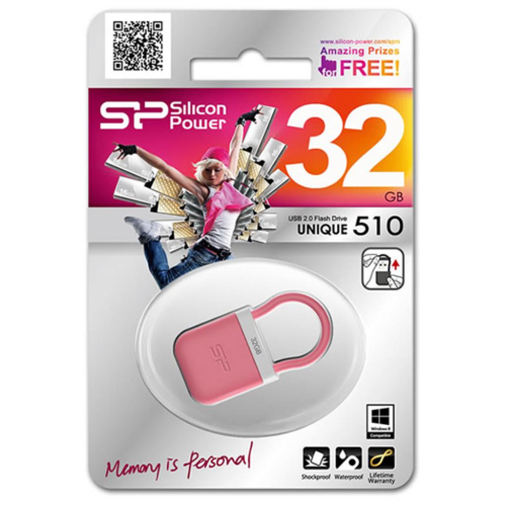 USB флеш накопичувач Silicon Power 32Gb Unique 510 pink (SP032GBUF2510V1P) - зображення 4