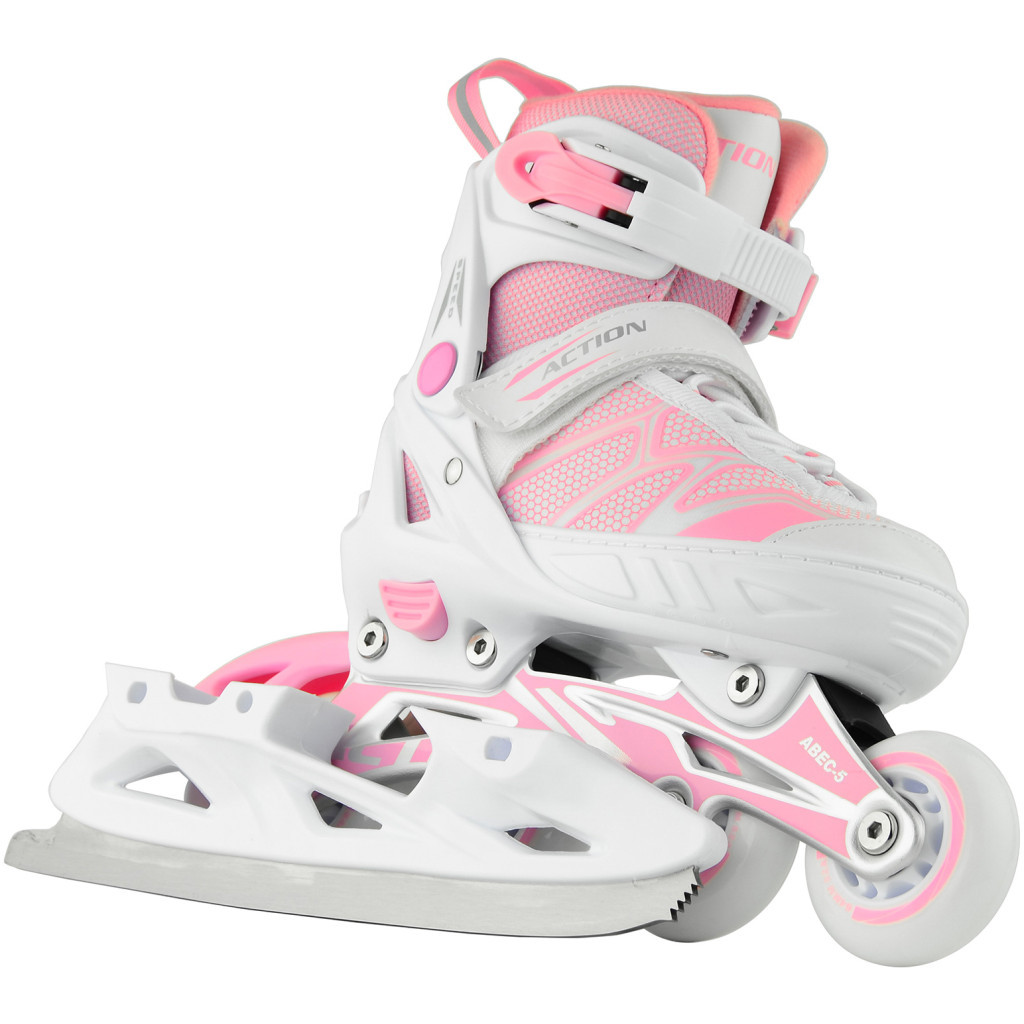 Роликові ковзани Action 2 в 1 Riply Рожеві 33-36 (153B5/2IN1PINK33-36) - зображення 3
