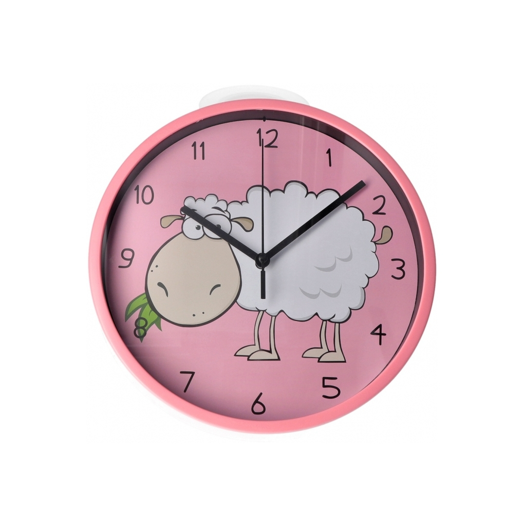 Настінний годинник Optima Little Lamb пластиковий, рожевий (O52104) - зображення 1