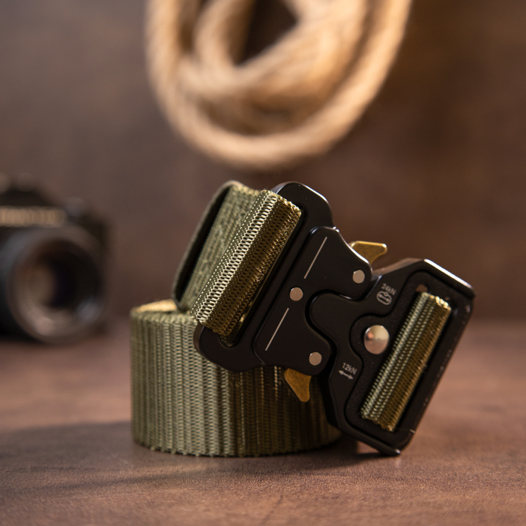Ремінь Vintage Текстильний з чорною пряжкою Хакі (20549) - зображення 8