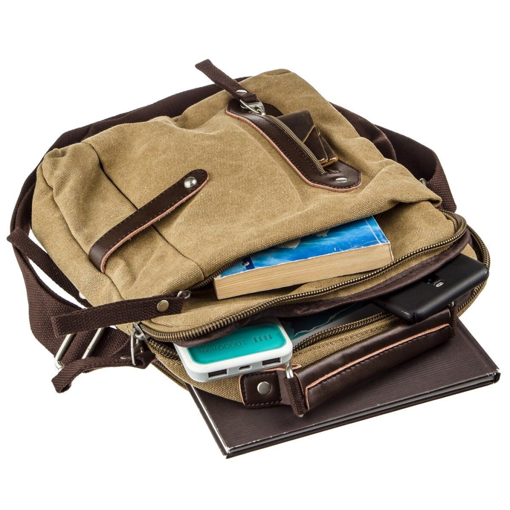 Сумка Vintage Текстильна Хакі (20154) - зображення 5