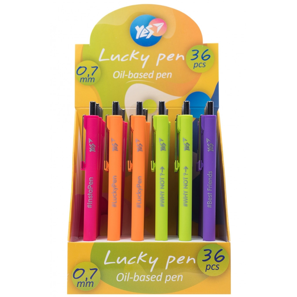 Ручка кулькова Yes Lucky Pen автоматична 0,7 мм синя (411967) - зображення 3