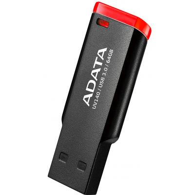 USB флеш накопичувач ADATA 64GB UV140 Black-Red USB 3.0 (AUV140-64G-RKD) - зображення 2