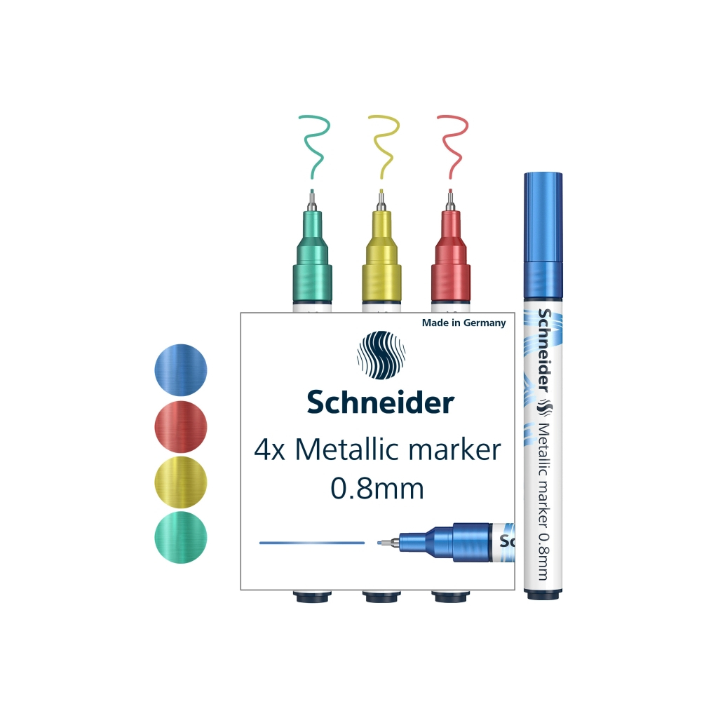 Набір маркерів Schneider металік Paint-It 0,8 мм 4 шт (ML01011502) - picture 4