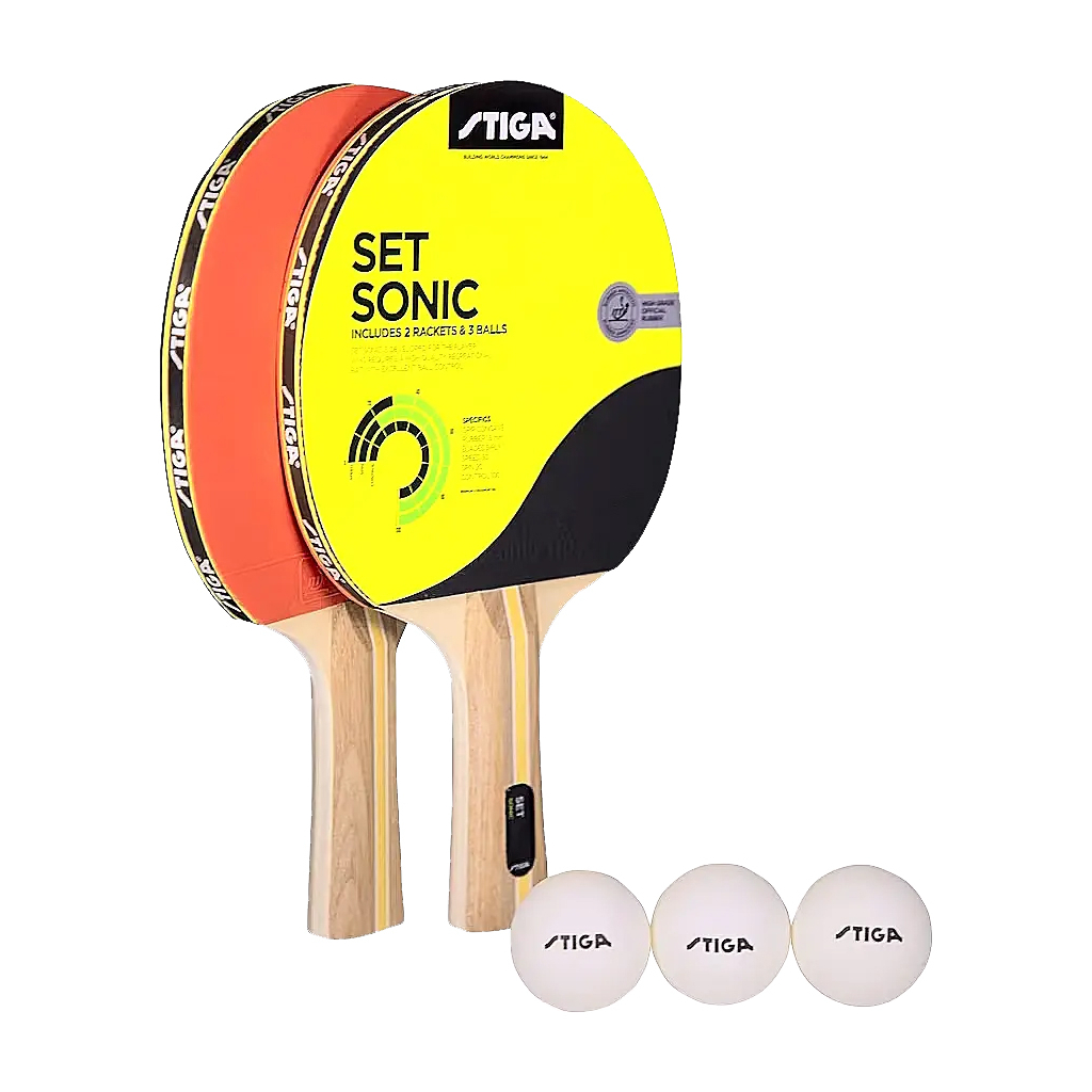 Комплект для настільного тенісу Stiga Sonic Hobby 2 Bats 3 Balls (1220-2816-01) (931158) - изображение 1