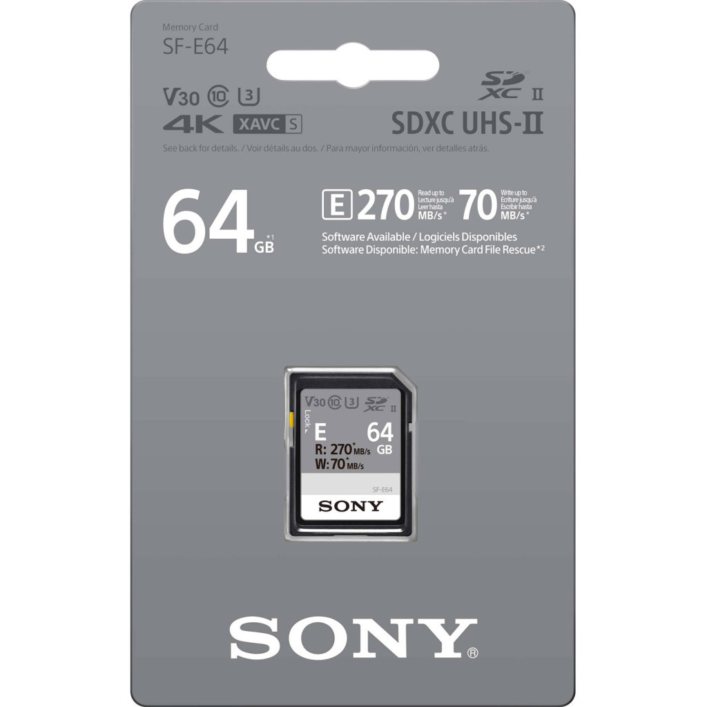 Карта пам'яті Sony 64GB SDXC class 10 UHS-II U3 V30 (SFE64A.ET4) - зображення 2
