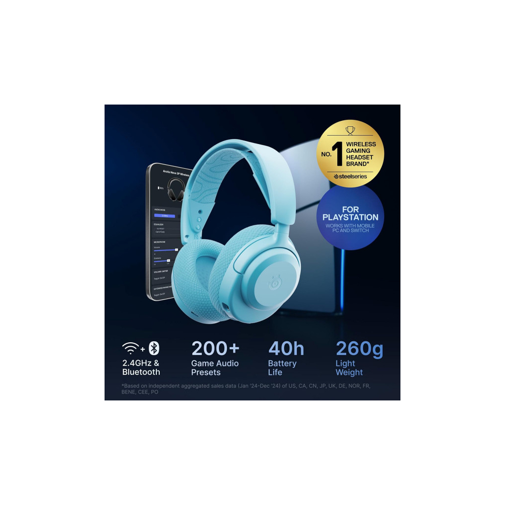 Навушники SteelSeries Arctis Nova 3P Wireless MultiPlatform Aqua (61688) - зображення 7