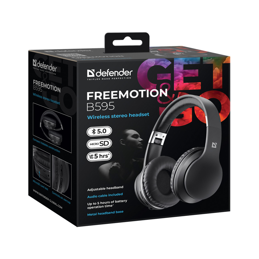 Навушники Defender FreeMotion B595 Bluetooth Black (63595) - зображення 6