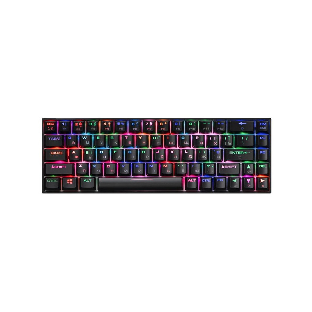 Клавіатура 2E GAMING KG370 RGB 68key Gateron Blue Switch USB Black (2E-KG370UBK-BL) - зображення 1