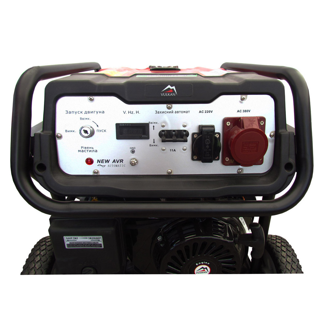 Генератор Vulkan SC8000TE 3ф 6,5kW ел.старт, 25л, колеса, 1ф-2,3kW (SC8000TE-II) - зображення 3