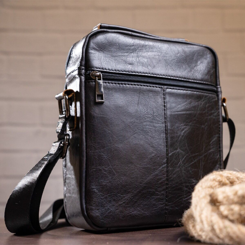 Сумка Vintage Зі щільної шкіри Чорна (14995) - зображення 7