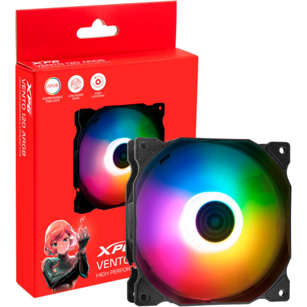 Кулер до корпусу ADATA VENTO120ARGB-BKCWW - зображення 4