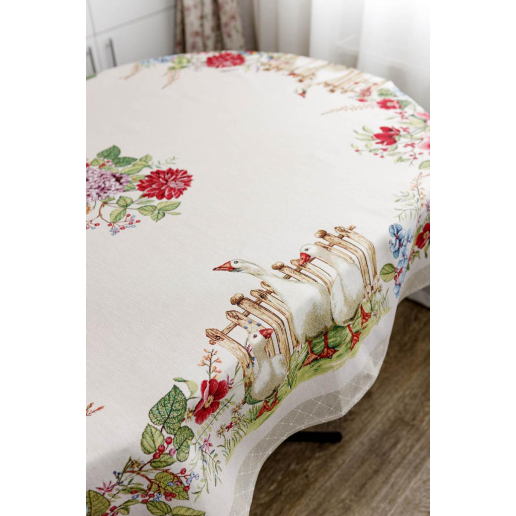 Скатертина Прованс oval гобеленова Гуси 135х180 см (034177) - зображення 4