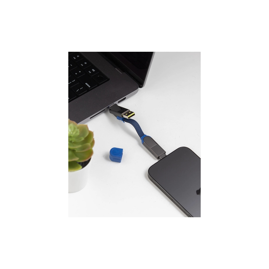 Дата кабель 6in1 inCharge X 0,14m 100W blue Rolling Square (X02WR) - зображення 5