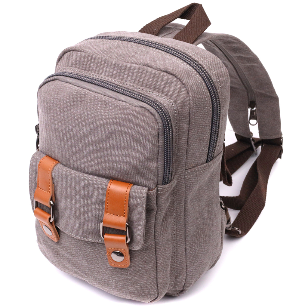 Сумка Vintage З двома відділеннями з щільного текстилю Сіра (22161) - зображення 1