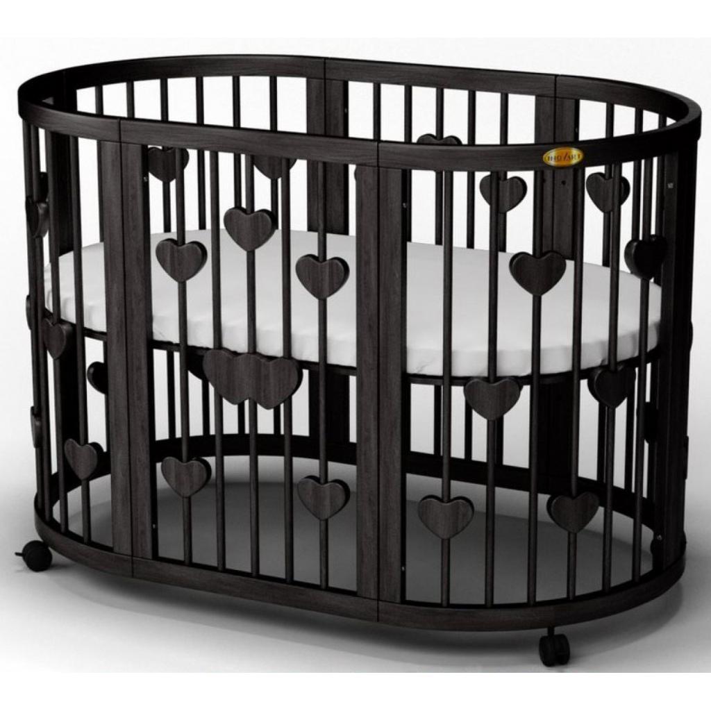 Ліжечко Ingvart SMART BED OVAL з сердечками, венге (2341401) - зображення 1