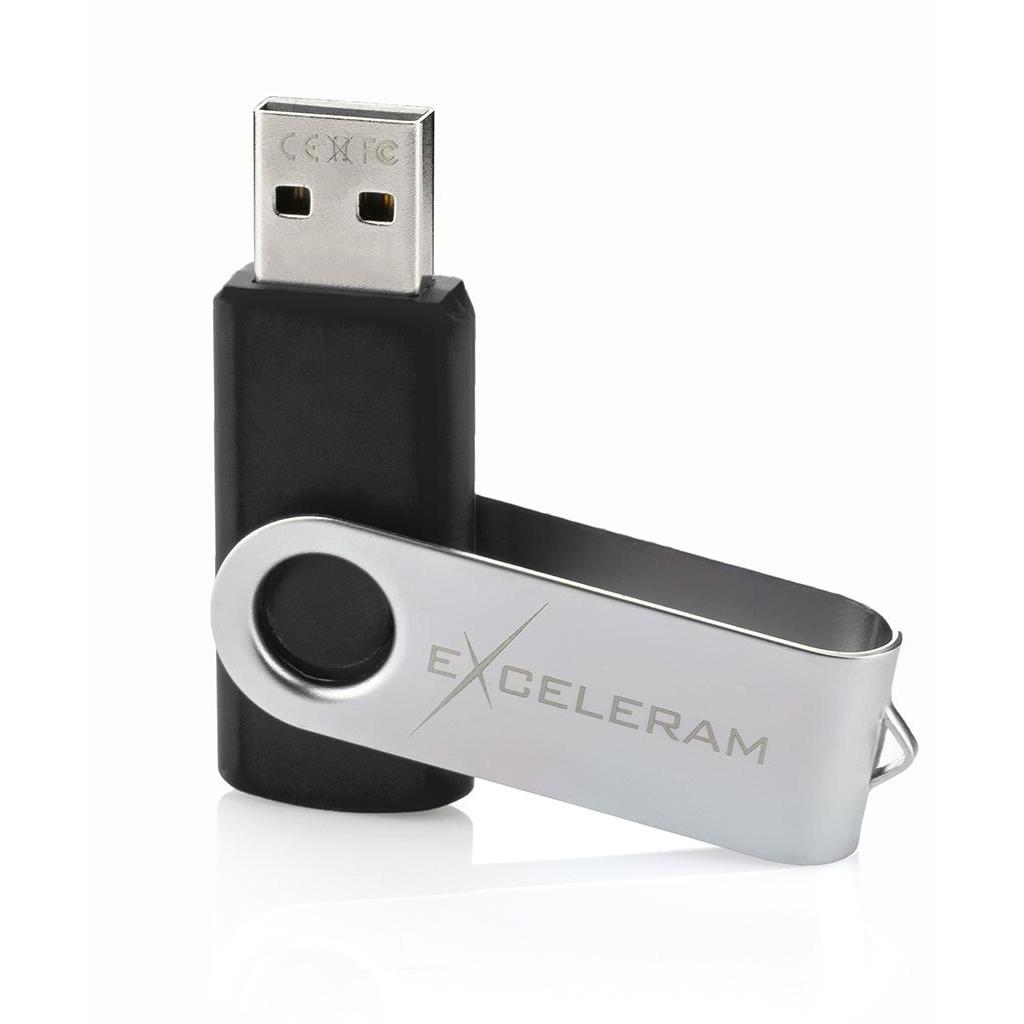 USB флеш накопичувач eXceleram 64GB P1 Series Silver/Black USB 2.0 (EXP1U2SIB64) - зображення 3