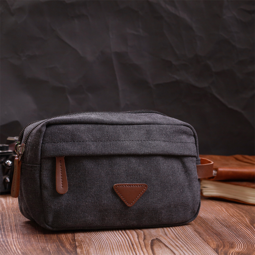 Сумка Vintage Для чоловіків на два відділення з текстилю Чорна (22233) - зображення 8