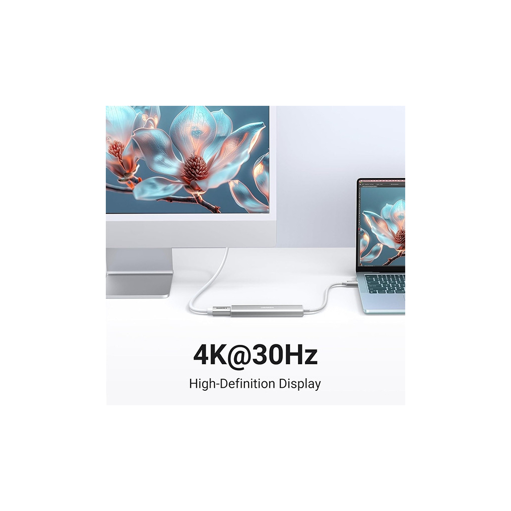 Порт-реплікатор UGREEN Dock CM478 5in1 USB3.0 Type-C --> HDMI/3xUSB3.0/Type-C/PD 100W (35580) - зображення 5
