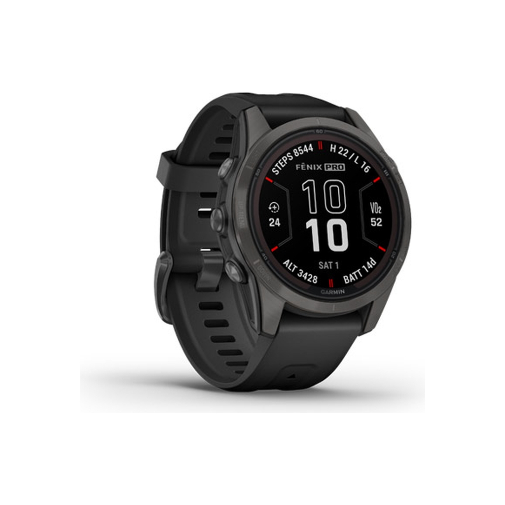 Смарт-годинник Garmin fenix 7S Pro Saph Solar, Carbon Gray Ti w/ Black Band, GPS (010-02776-11) - зображення 3