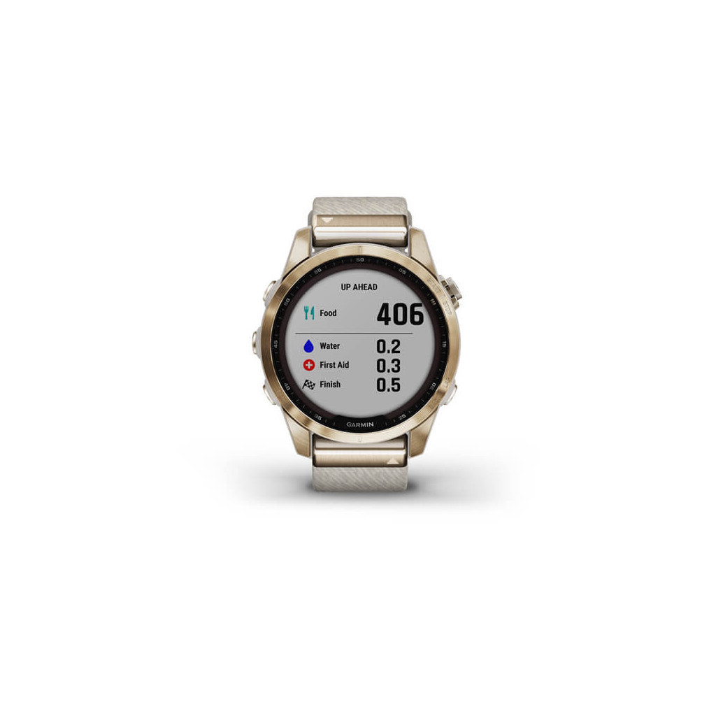 Смарт-годинник Garmin fenix 7S, Sapph Sol, Cream Gold Ti w/ Cream Nylon, GPS (010-02539-39) - зображення 8
