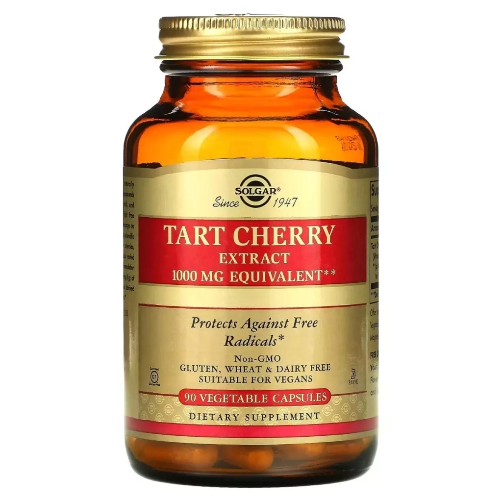 Вітамін Solgar Екстракт терпкої вишні, 1000 мг, Tart Cherry Extract, 90 вегетаріан (SOL-31549) - зображення 3