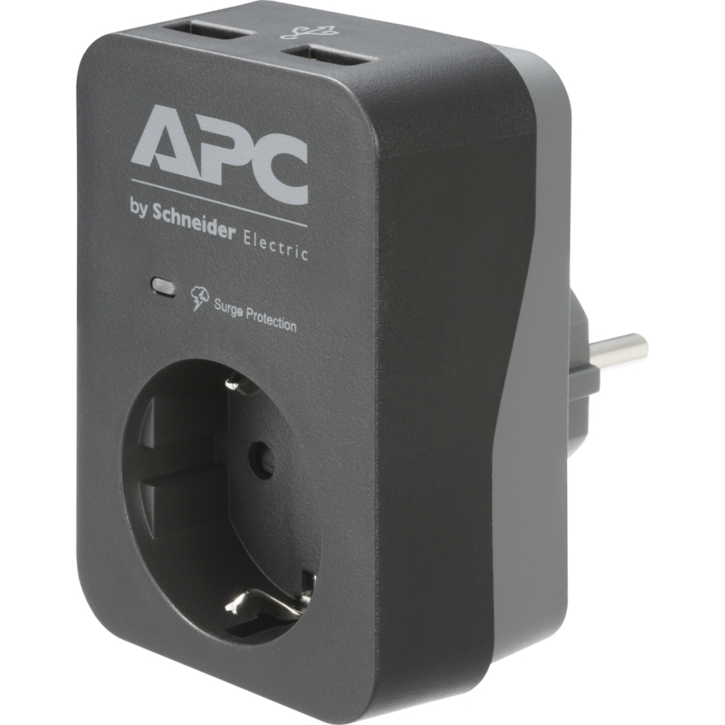 Мережевий фільтр живлення APC Essential SurgeArrest 1 Outle, 2 USBt (PME1WU2B-RS) - зображення 1