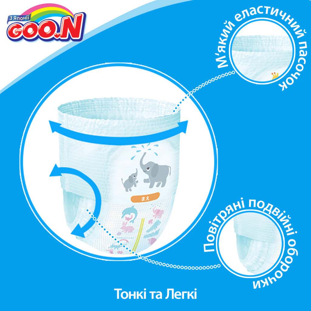 Підгузки GOO.N L 9 - 14 кг для дівчаток 44 шт (843096) - зображення 5