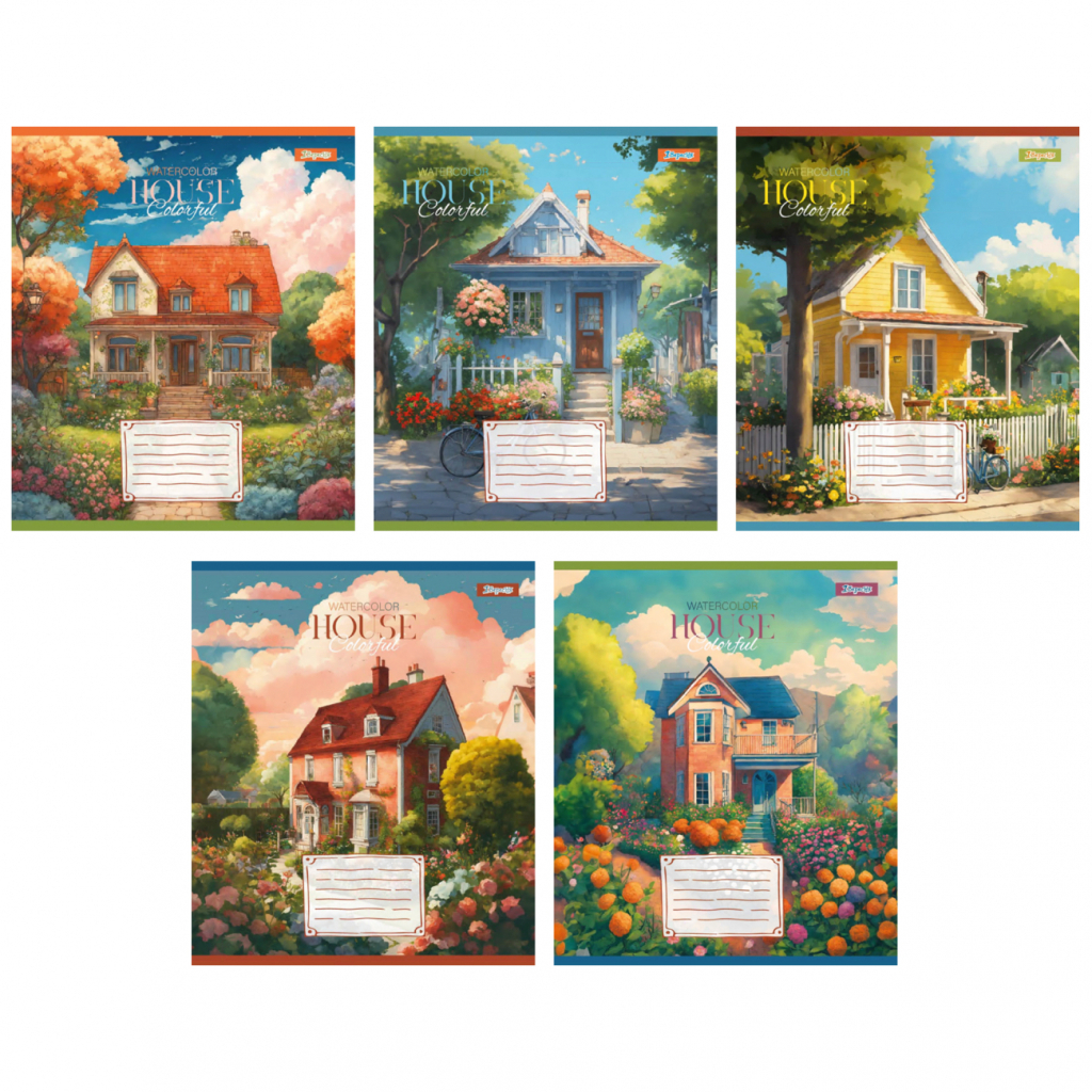 Зошит 1 вересня House colorful А5 24 аркушів клітинка (767003) - зображення 1