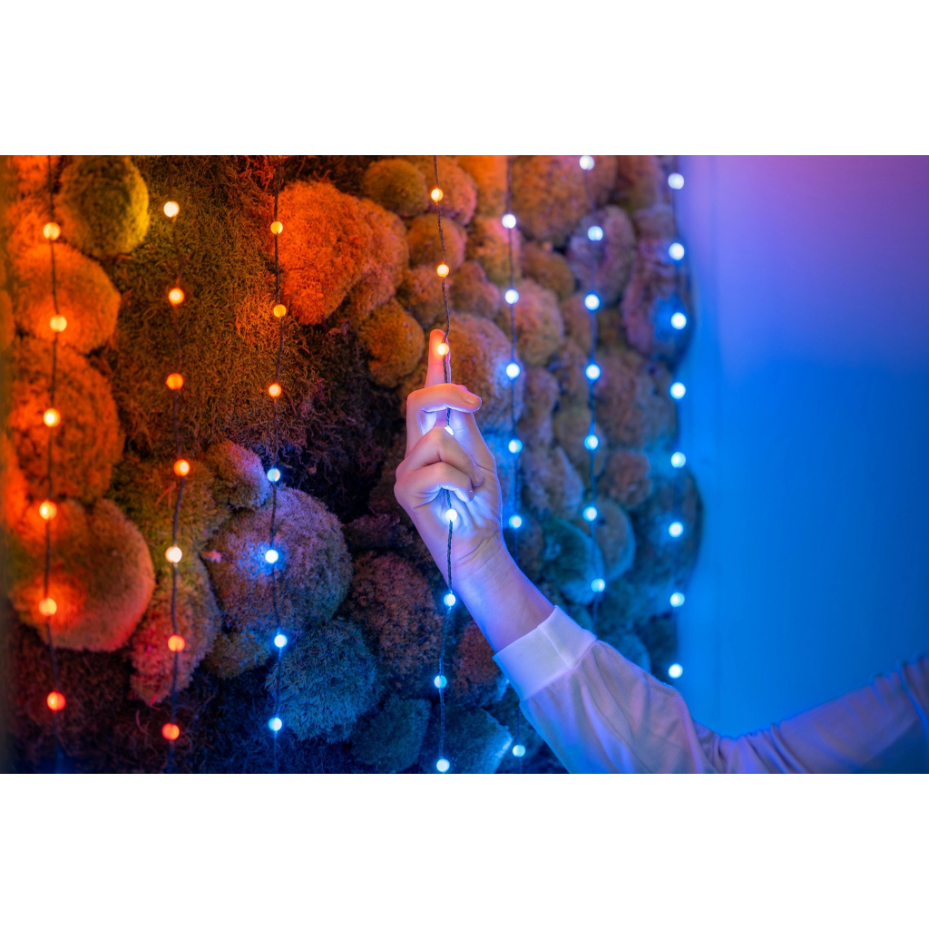 Гірлянда Twinkly Smart LED Strings USB 200 Pearl-shaped RGB LEDs, Green Wire, USB-C 12м (TWKP200RGB-G) - зображення 12