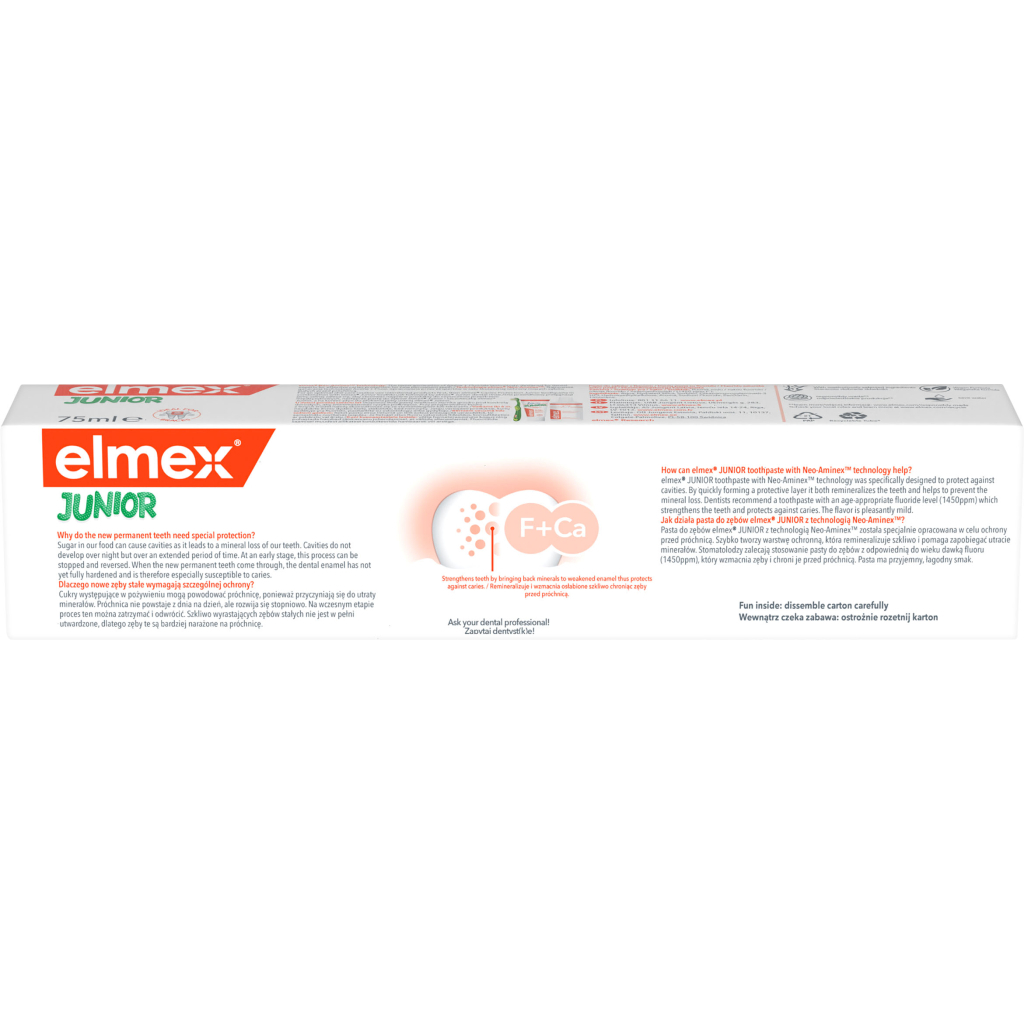 Дитяча зубна паста Elmex Junior від 6 до 12 років 75 мл (4007965560606) - изображение 6