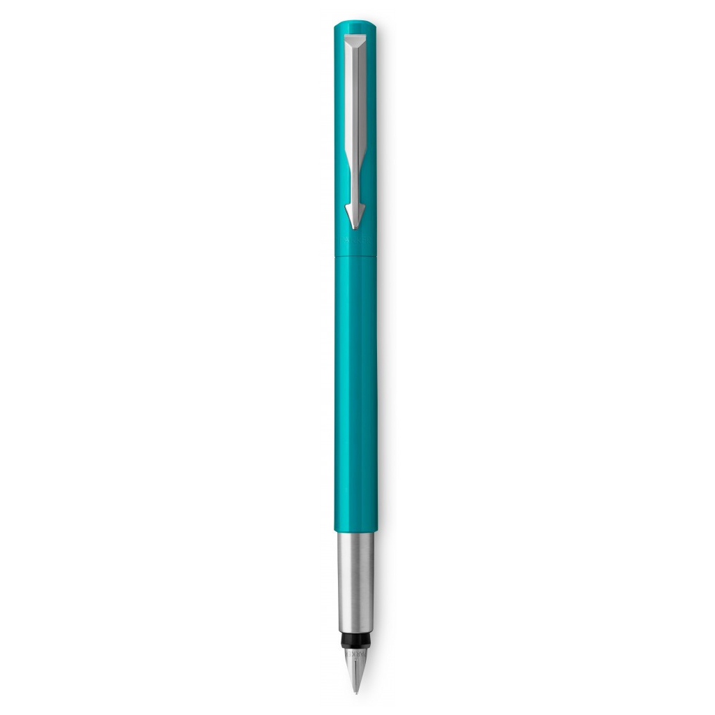 Ручка пір'яна Parker VECTOR 17 Blue-Green FP M Картриджі Parker Quink /5шт. сині змивані блістер (05 616b) - зображення 1