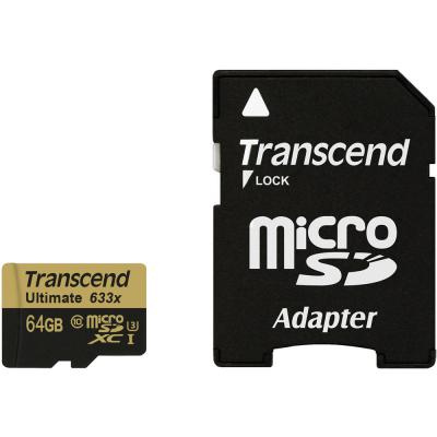Карта пам'яті Transcend 64GB microSD class10 UHS-I U3 (TS64GUSDU3) - зображення 2
