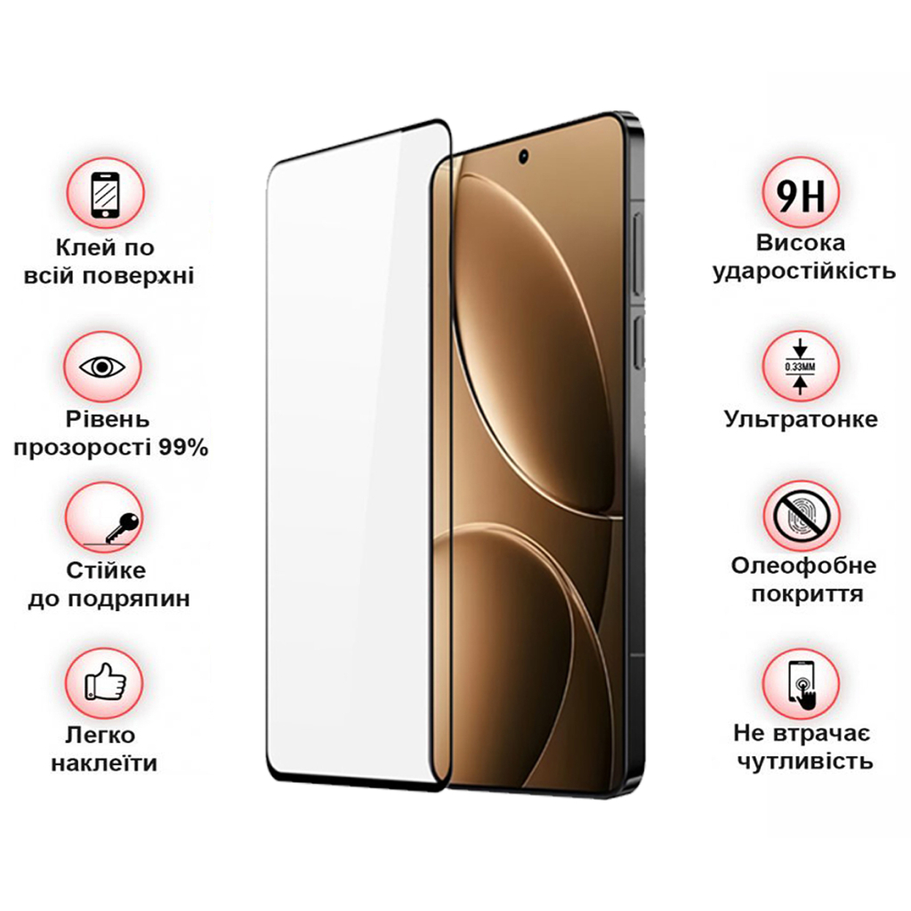 Скло захисне BeCover Poco F7 Pro Black (713416) - зображення 3