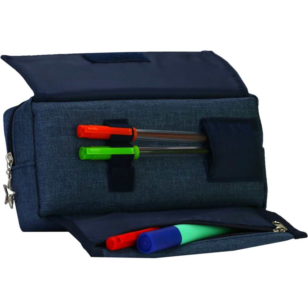 Пенал Cool For School 2 відділення Блакитний (J-2607-blue) - зображення 3