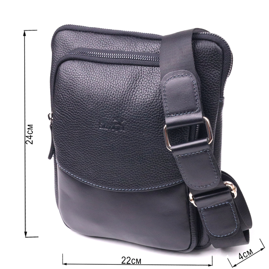 Сумка Shvigel З комбінованої натуральної шкіри Чорна (18720) - зображення 3